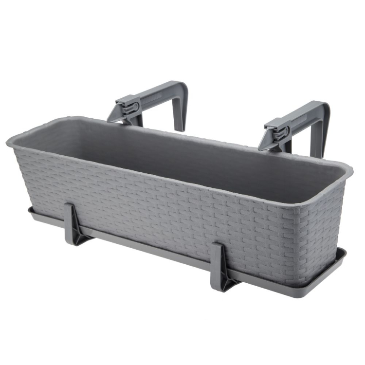 Uchwyt do doniczki balkonowej RATTAN komplet szare